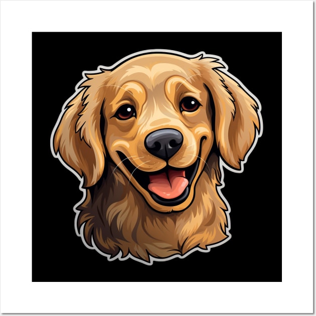 Cute Golden Retriever Dogs - Funny Golden Retriever Dog Wall Art by fromherotozero